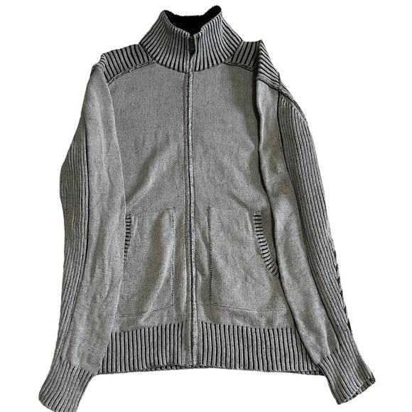 BKE Gray Full Zip Front Athletic Fit Sweater Jacket Size L - Picture 1 of 5